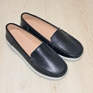 Amazon Women's Black Loafers with White Sole